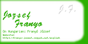 jozsef franyo business card